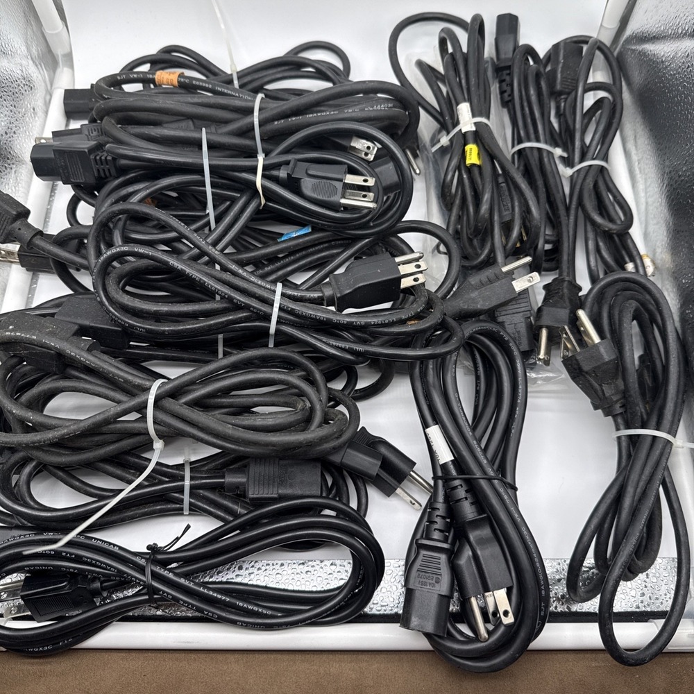 Lot of 16 Prong AC Power Cord Standard Electrical Cable Universal Various Sizes